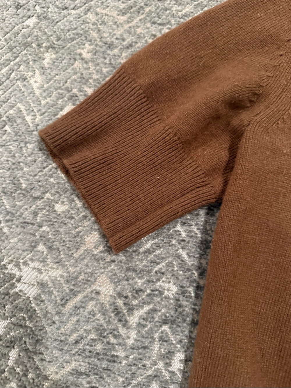 French Connection Brown Short Sleeve Crewneck Knit Sweater Top XS - Picture 4 of 5